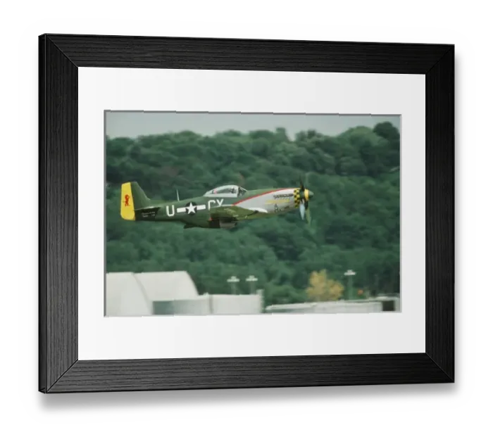 Framed Print : North American P-51 D Mustang, Gunfighter flying above Holman Field, St. Paul Framed Print : North American P-51 D Mustang, Gunfighter flying above Holman Field, St. Paul