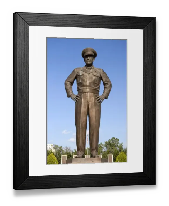 Framed Print : Bronze statue of Dwight D. Eisenhower located at the Eisenhower Presidential Center in Abilene