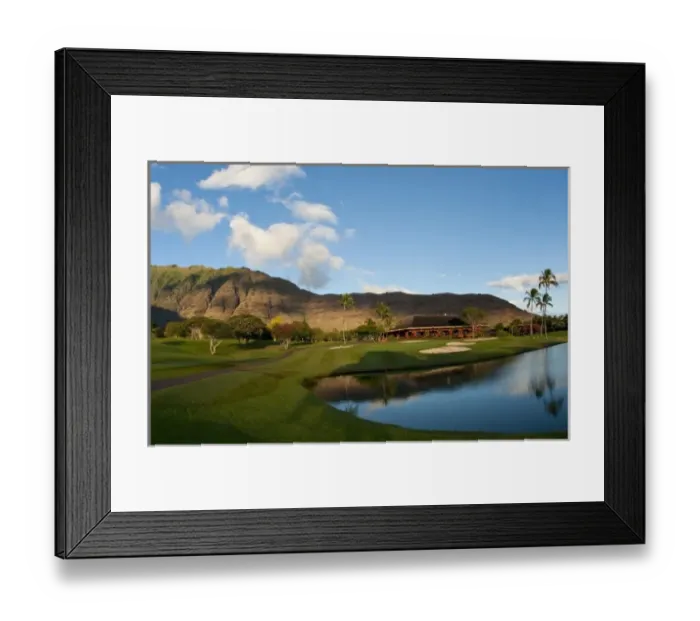 Framed Print : Exclusive hole 8 of Makaha Resort & Club in Waianae, Wekaha, Oahu, Hawaii Framed Print : Exclusive hole 8 of Makaha Resort & Club in Waianae, Wekaha, Oahu, Hawaii