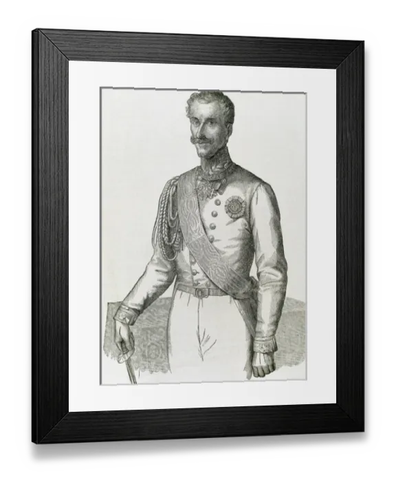 Framed Print : Charles Albert (Turin 1798-Porto, Portugal, 1849). King of Sardinia (1831-1849)