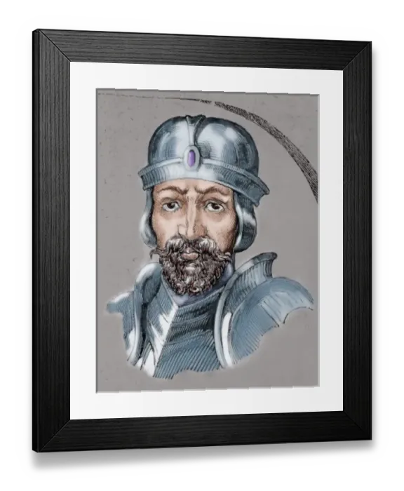 Framed Print : Roderic. Visigoth king (709-711). He lost the throne when the peninsula was invaded by the Muslims Framed Print : Roderic. Visigoth king (709-711). He lost the throne when the peninsula was invaded by the Muslims