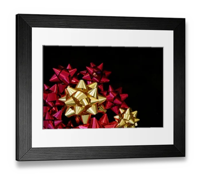Framed Print : Holiday still life. Colorful bows. Property released Framed Print : Holiday still life. Colorful bows. Property released