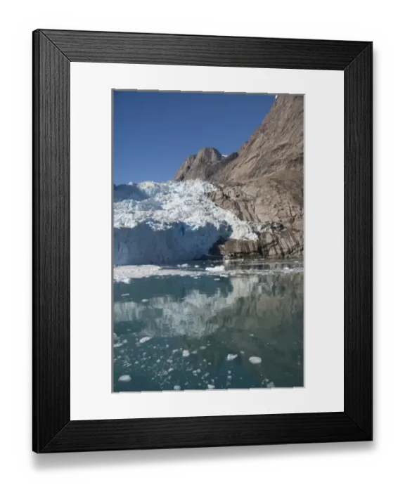 Framed Print : Greenland, Southeast coast, Skjoldungen Fjord. Receding glacier