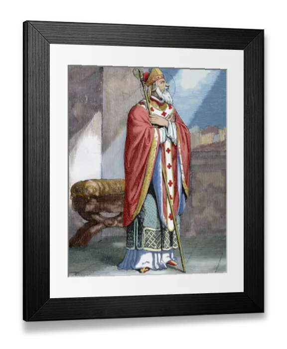 Framed Print : Saint Narcissus of Jerusalem (c. 99 - c. 216). Patriarch of Jerusalem, bishop and confessor