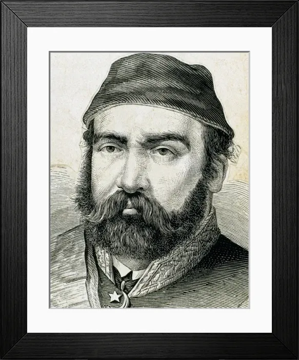 Framed Print : ABDUL AZIZ (1830-1876). Sultan of Turkey. Deposed and murdered and 1876. Engraving