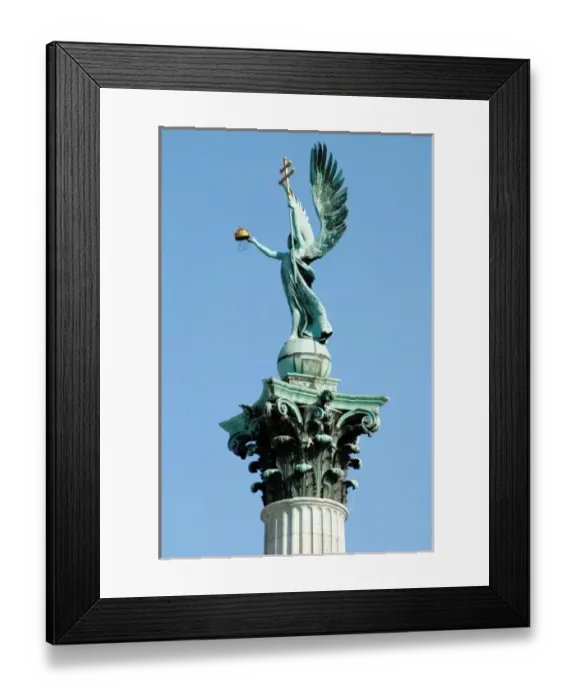Framed Print : Hungary, Budapest. Millennium Monument with statues of the leaders of the seven Magyar