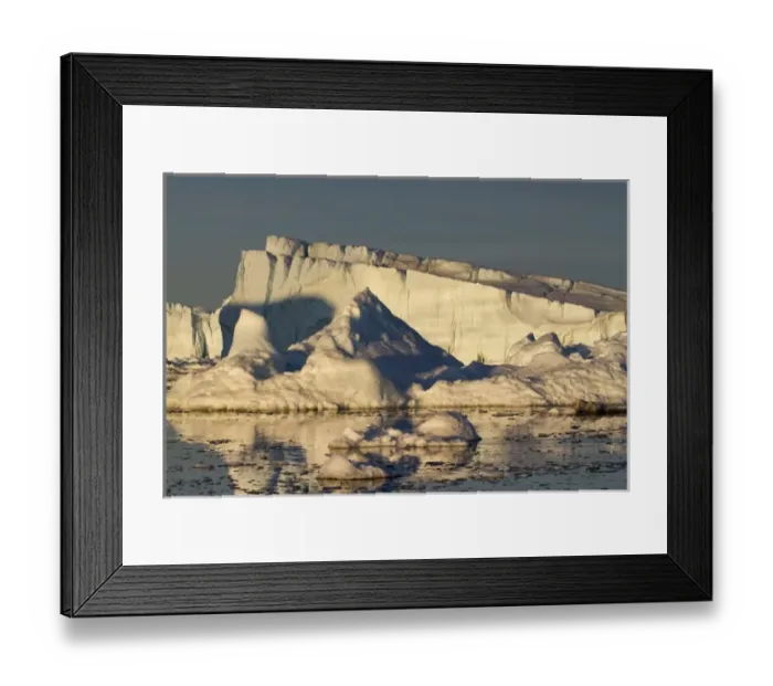 Framed Print : Greeland. Greenland, Ilulissat, Setting midnight sun lights massive iceberg calved