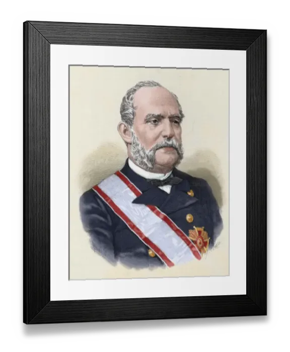 Framed Print : Topete y Carballo, Juan Bautista (1821 - 1885). Spanish naval commander and politician