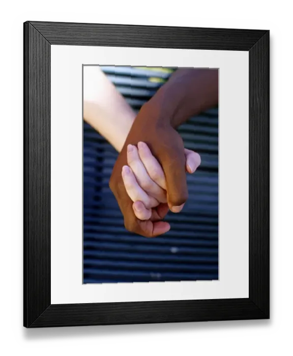 Framed Print : Interracial couple holding hands. MR Framed Print : Interracial couple holding hands. MR