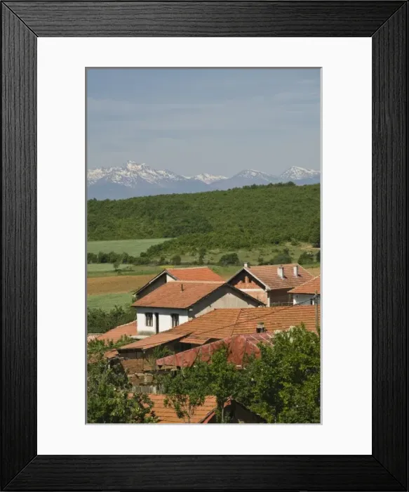Framed Print : KOSOVO, Balince. View of Muslim village of BALINCE rebuilt after Kosovo War (1998-1999) Framed Print : KOSOVO, Balince. View of Muslim village of BALINCE rebuilt after Kosovo War (1998-1999)