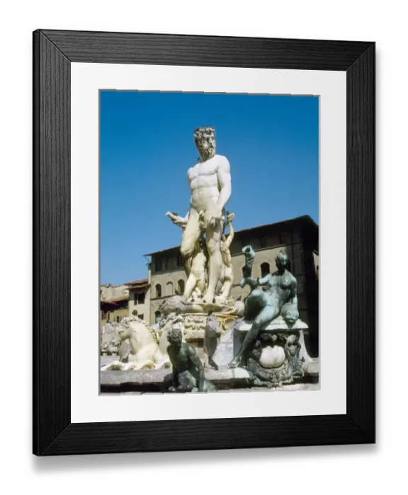 Framed Print : Neptune Fountain with the Neptune statue in the middle. Sculpted by Bartolome Ammannati in 1576 Framed Print : Neptune Fountain with the Neptune statue in the middle. Sculpted by Bartolome Ammannati in 1576