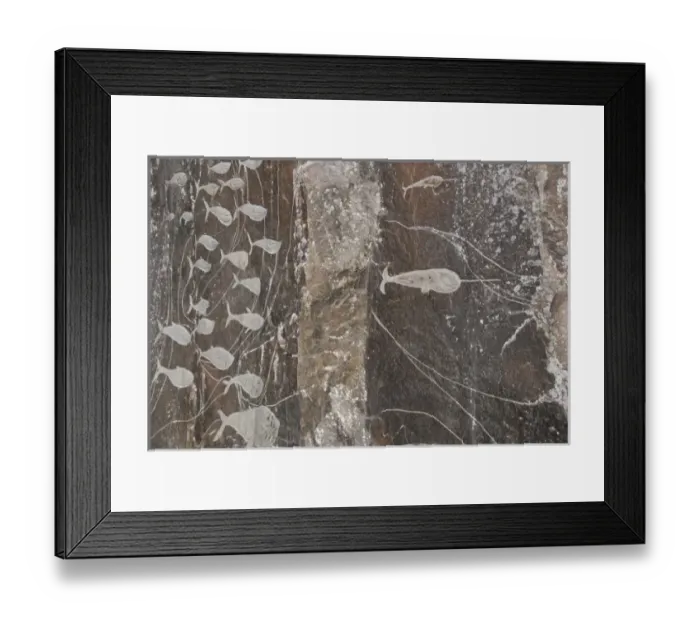 Framed Print : Greenland, Qaqortoq. South Greenlands largest town. Rock art part of cultural