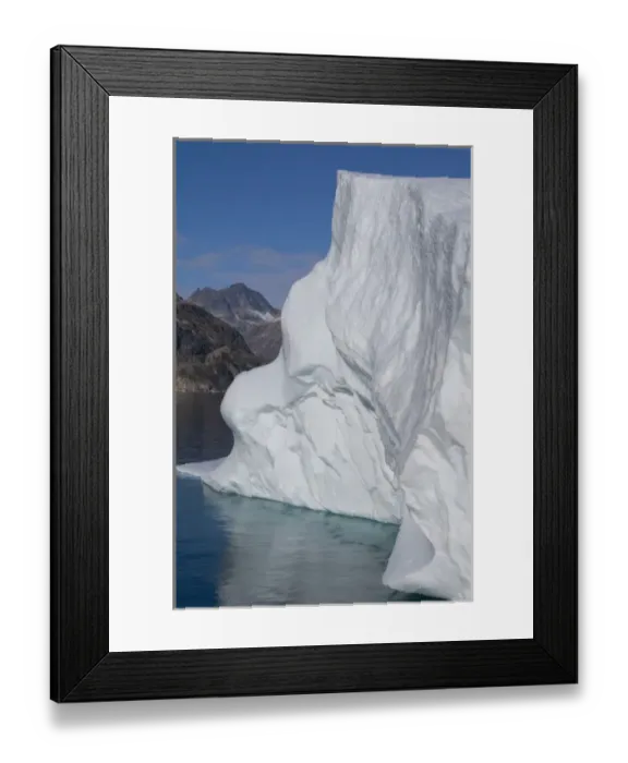 Framed Print : Greenland, Southeast coast, Skjoldungen Fjord. Large iceberg in scenic fjord surrounded