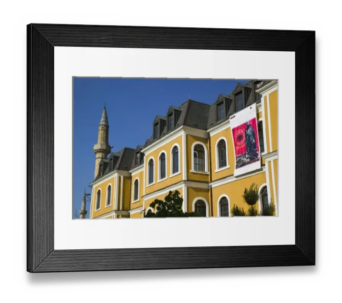 Framed Print : KOSOVO, Prishtina. Museum of Kosovo--Exterior with minaret from the Jashar Pasha Mosque Framed Print : KOSOVO, Prishtina. Museum of Kosovo--Exterior with minaret from the Jashar Pasha Mosque