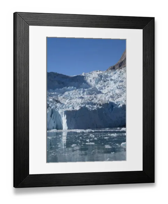 Framed Print : Greenland, Southeast coast, Skjoldungen Fjord. Remote coastal glacier Framed Print : Greenland, Southeast coast, Skjoldungen Fjord. Remote coastal glacier