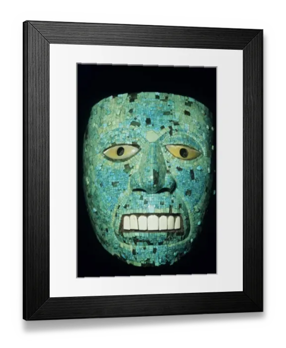 Framed Print : Turquoise mask, Mixtec-Aztec, British museum