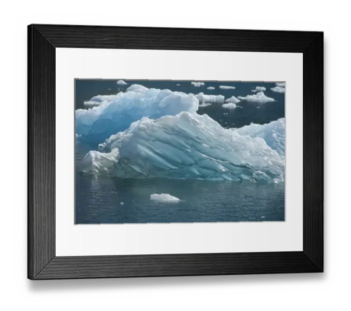 Framed Print : Greenland, Prince Christian Sound (aka Prins Christian Sund). Iceberg floating in fjord, detail