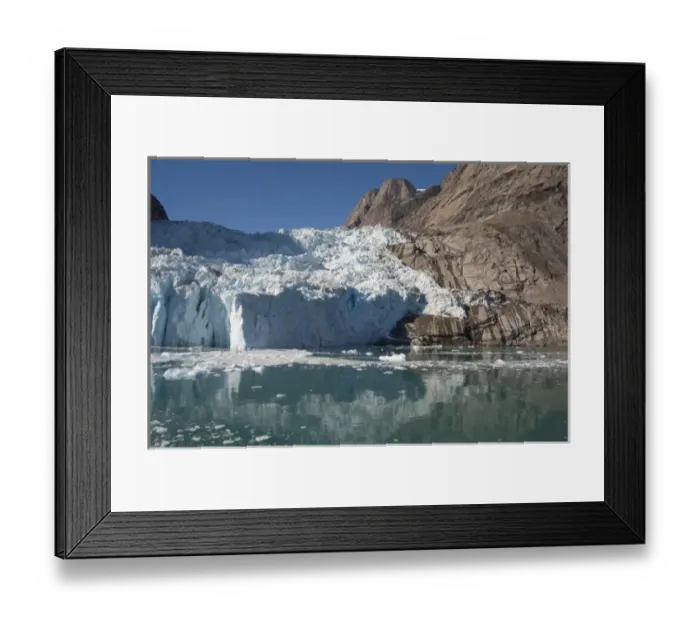 Framed Print : Greenland, Southeast coast, Skjoldungen Fjord. Receding glacier