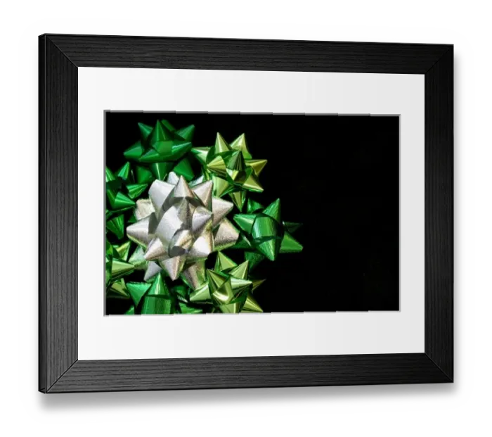 Framed Print : Holiday still life. Colorful bows. Property released Framed Print : Holiday still life. Colorful bows. Property released