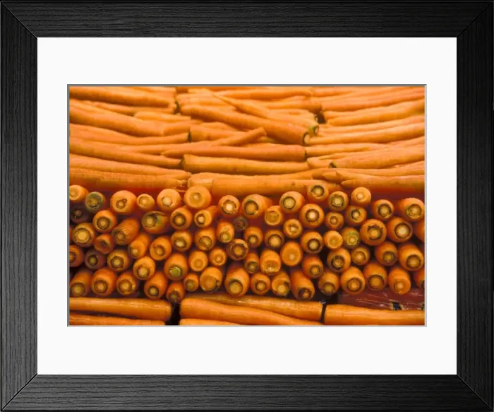 Framed Print : Stacks of orange carrots Framed Print : Stacks of orange carrots
