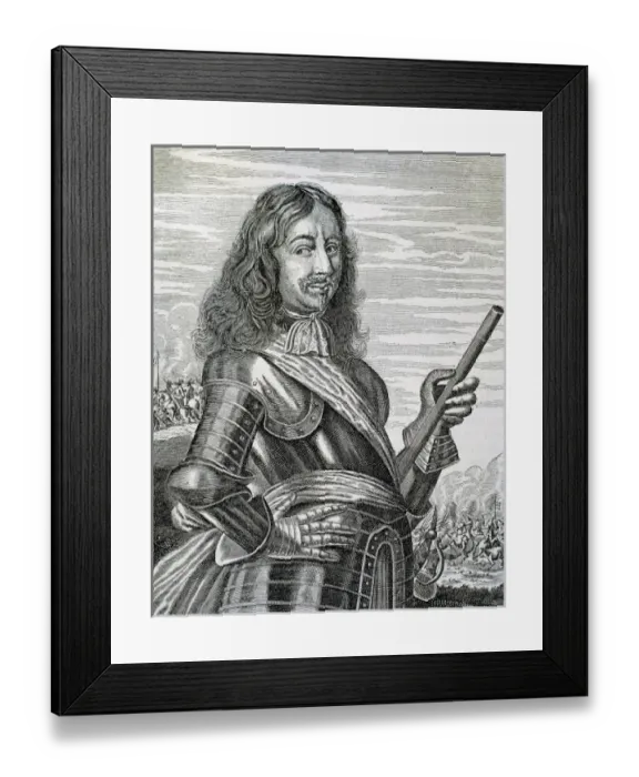 Framed Print : Wrangel, Karl Gustav (Skokloster, 1613-Rugen, 1676) Swedish admiral and marshal. Engraving
