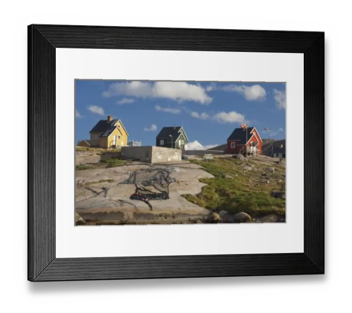 Framed Print : Greenland, Prince Christian Sound (aka Prins Christian Sund). Small remote fishing Framed Print : Greenland, Prince Christian Sound (aka Prins Christian Sund). Small remote fishing