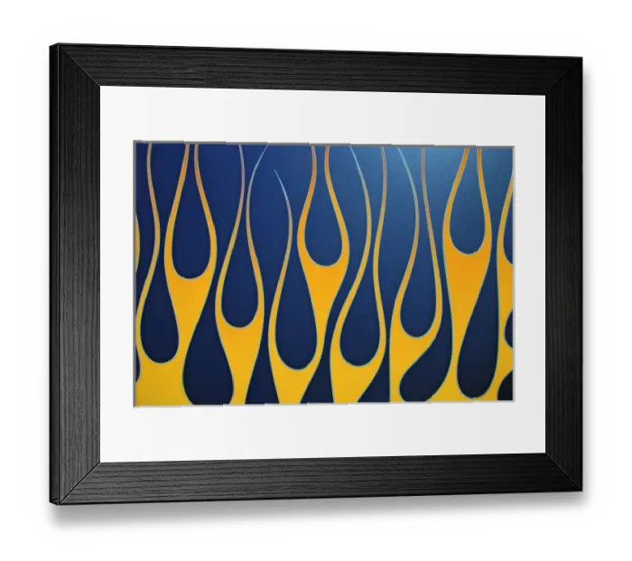 Framed Print : Flames custom painted on hood of car Framed Print : Flames custom painted on hood of car