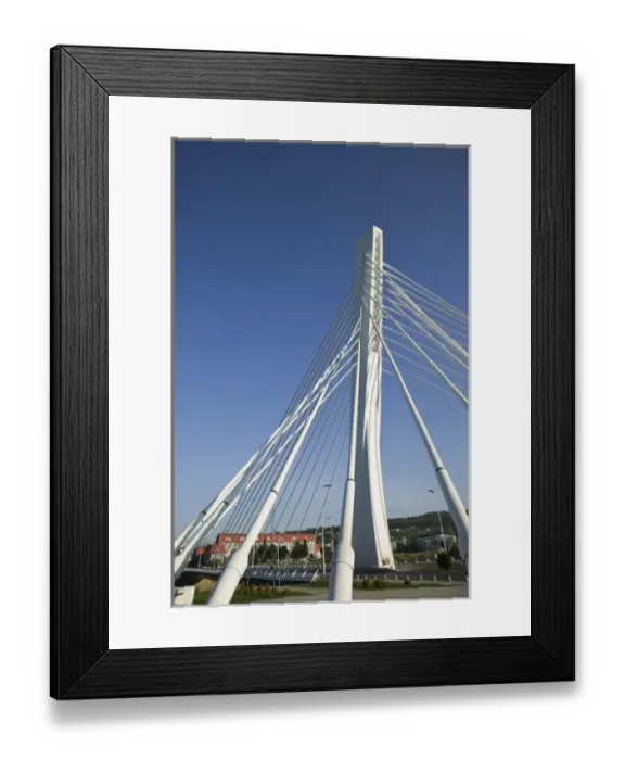 Framed Print : Montenegro, Podgorica, Capital of Montenegro, The Millenium Bridge across the Moraca