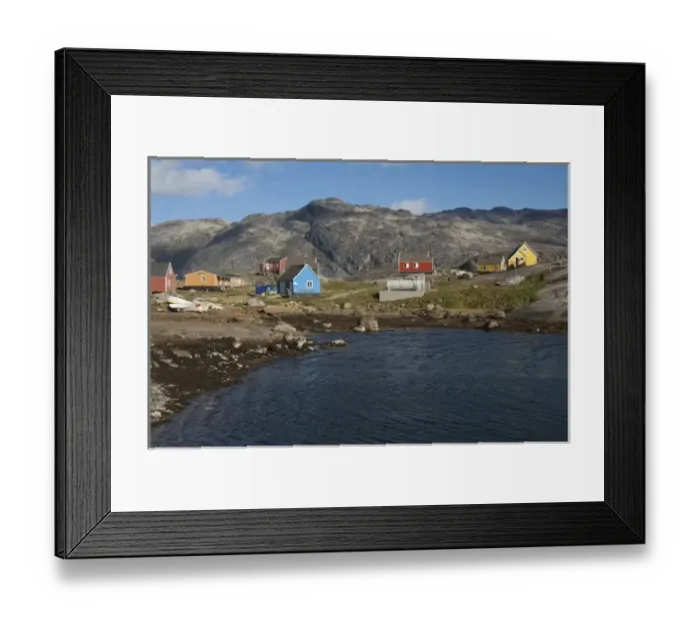 Framed Print : Greenland, Prince Christian Sound (aka Prins Christian Sund). Small remote fishing Framed Print : Greenland, Prince Christian Sound (aka Prins Christian Sund). Small remote fishing