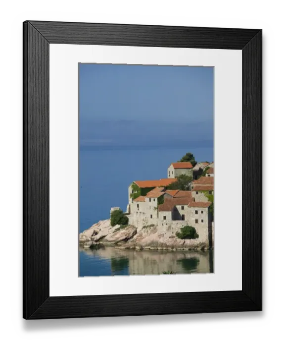 Framed Print : Montenegro, Sveti Stefan. Coastal Montenegran Resort Island Framed Print : Montenegro, Sveti Stefan. Coastal Montenegran Resort Island