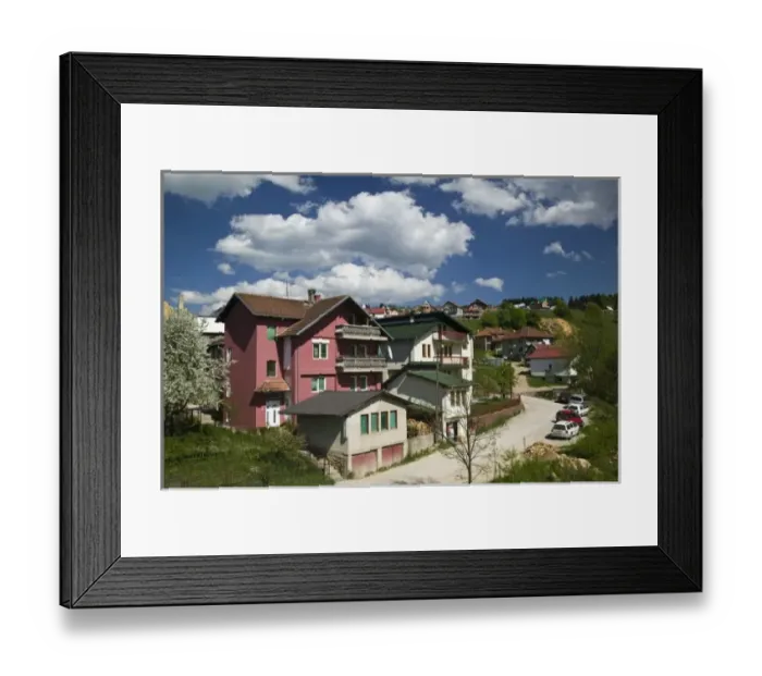 Framed Print : Montenegro, Rozaje. Alpine Ski Resort Town View / Springtime Framed Print : Montenegro, Rozaje. Alpine Ski Resort Town View / Springtime