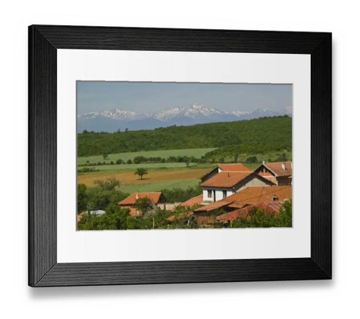 Framed Print : KOSOVO, Balince. View of Muslim village of BALINCE rebuilt after Kosovo War (1998-1999) Framed Print : KOSOVO, Balince. View of Muslim village of BALINCE rebuilt after Kosovo War (1998-1999)