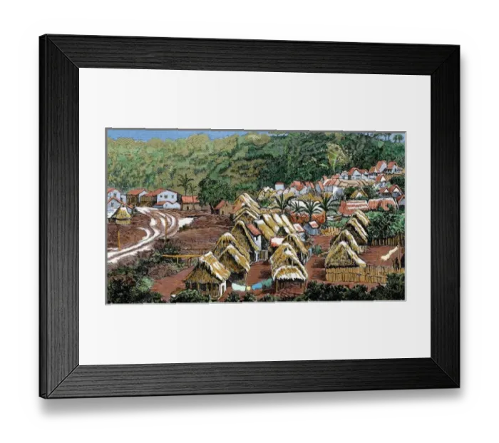 Framed Print : Construction of the Panama Canal. Workers camp in the Highlands of the Emperor. Colored engraving Framed Print : Construction of the Panama Canal. Workers camp in the Highlands of the Emperor. Colored engraving