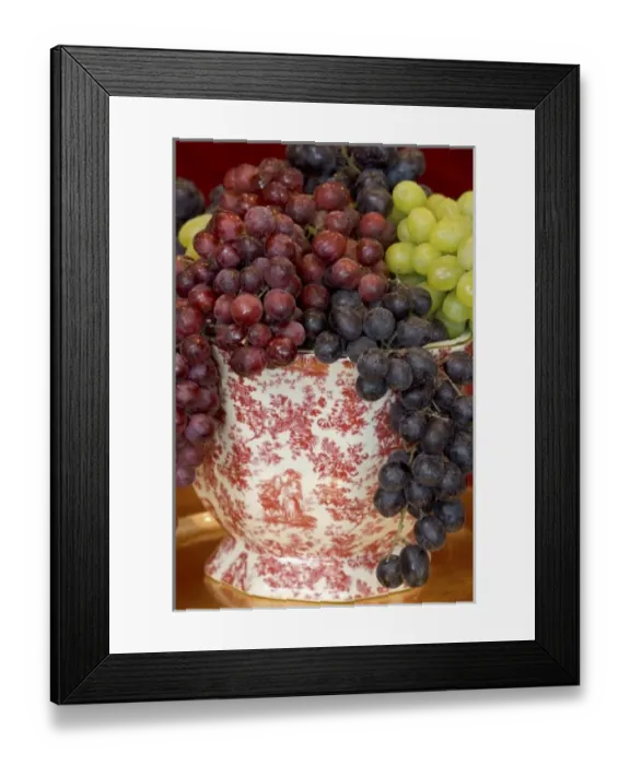 Framed Print : Still life of grape varieties in vase Framed Print : Still life of grape varieties in vase