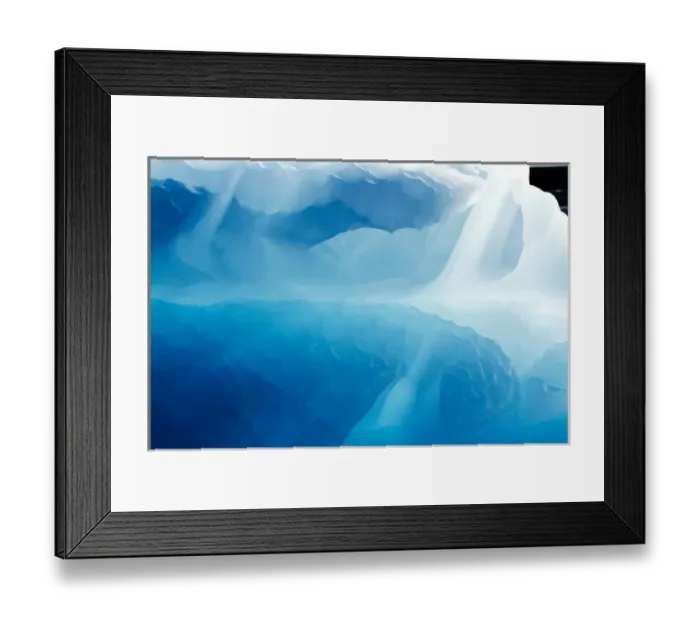 Framed Print : Greenland, Ilulissat, Blue ice of backlit iceberg calved from Eqip Glacier into Disko Framed Print : Greenland, Ilulissat, Blue ice of backlit iceberg calved from Eqip Glacier into Disko