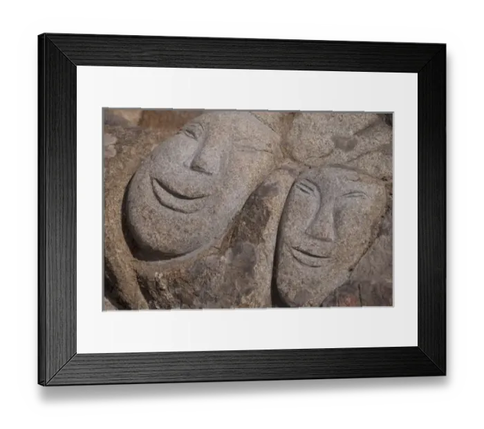 Framed Print : Greenland, Qaqortoq. South Greenlands largest town. Rock art part of cultural Framed Print : Greenland, Qaqortoq. South Greenlands largest town. Rock art part of cultural