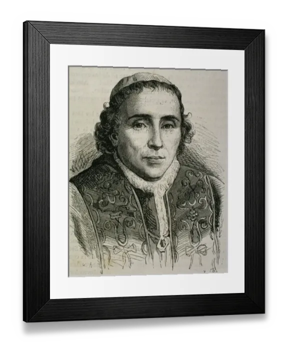 Framed Print : PIUS VII (1740-1829). Italian pope, named Luigi Barnaba Gregorio Chiaramonti. Elected