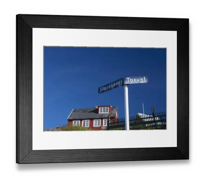 Framed Print : Greenland, Qaqortoq. South Greenlands largest town with almost 3, 000 inhabitants