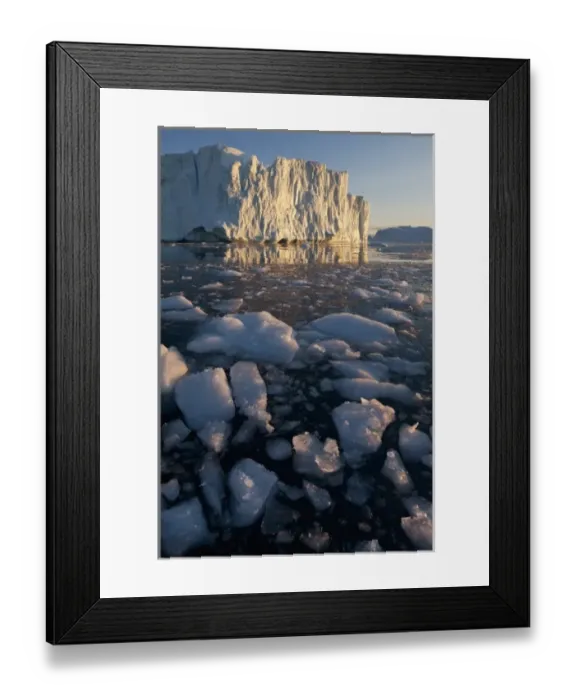 Framed Print : Greeland. Greenland, Ilulissat, Midnight sun lights massive icebergs calved Framed Print : Greeland. Greenland, Ilulissat, Midnight sun lights massive icebergs calved