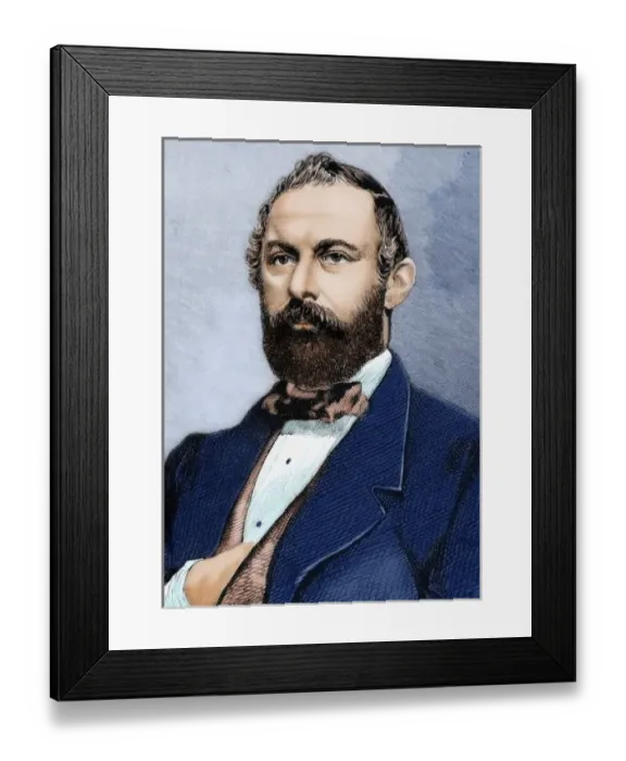 Framed Print : Charles XV (1826-1872). King of Sweden and Norway (1859-1872). Colored engraving Framed Print : Charles XV (1826-1872). King of Sweden and Norway (1859-1872). Colored engraving