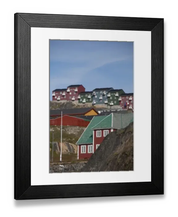 Framed Print : Greenland, Qaqortoq. South Greenlands largest town with almost 3, 000 inhabitants Framed Print : Greenland, Qaqortoq. South Greenlands largest town with almost 3, 000 inhabitants