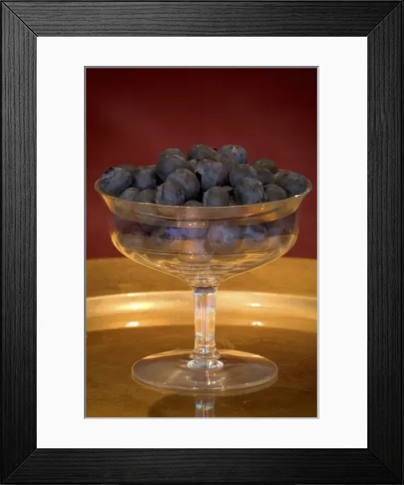 Framed Print : Bowl of blueberries