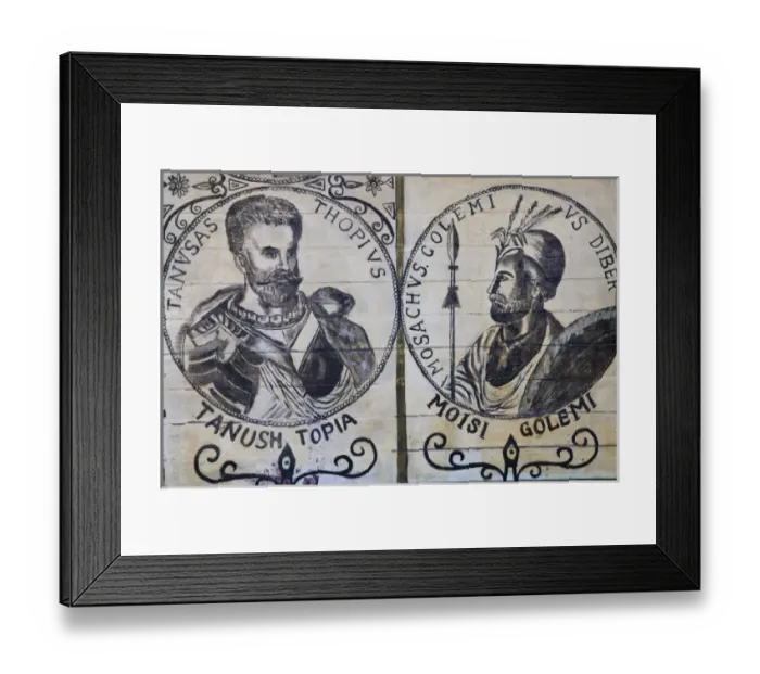 Framed Print : Kosovo, Prishtina. Wall art depicting TANUSH TOPIA, general of Albanian Her Skanderbeg
