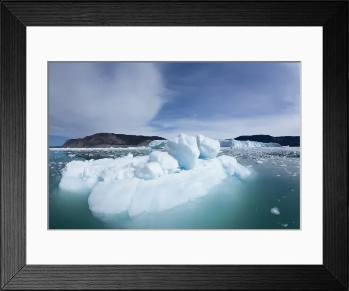 Framed Print : Greenland, Ilulissat, Field of melting icebergs calved from Eqip Glacier in Disko