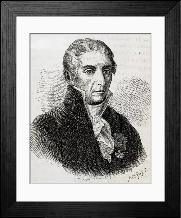 Framed Print : VOLTA, Alessandro, Count (As 1745-Como, 1827) Italian physicist. Nineteenth-century engraving Framed Print : VOLTA, Alessandro, Count (As 1745-Como, 1827) Italian physicist. Nineteenth-century engraving