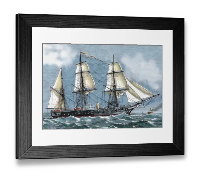 Framed Print : Frigate Blanca of the Spanish Navy aimed at a voyage of circumnavigation Framed Print : Frigate Blanca of the Spanish Navy aimed at a voyage of circumnavigation