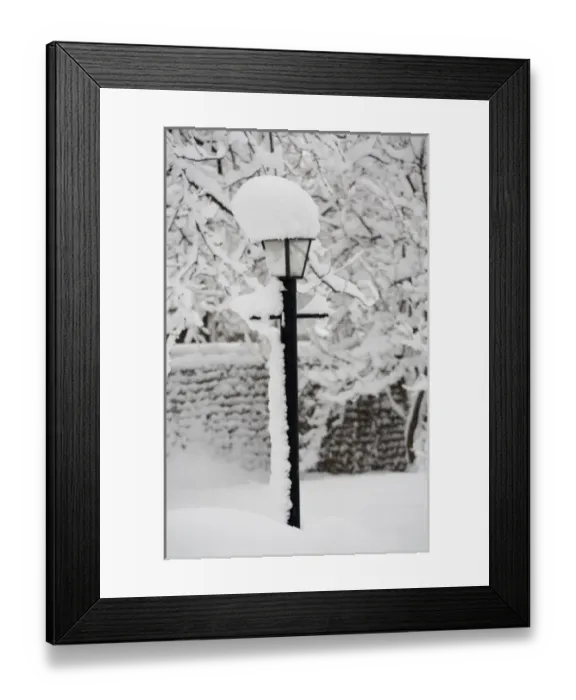 Framed Print : Snow on a lamp post Framed Print : Snow on a lamp post