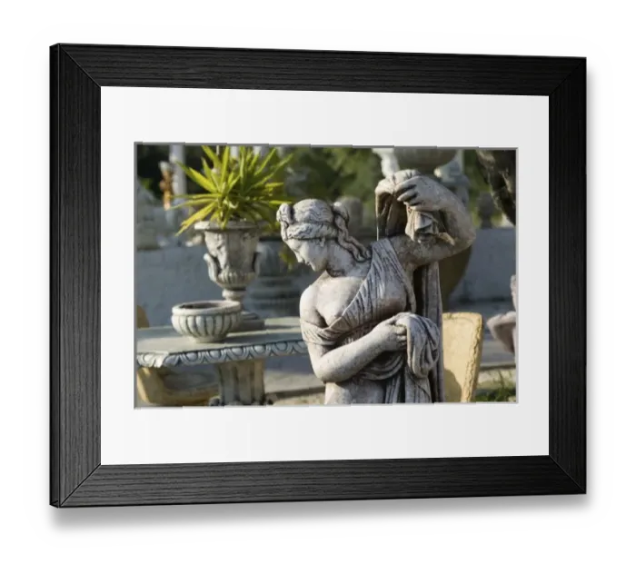 Framed Print : GREECE, Ionian Islands, KEFALONIA, Kokolata: Greek Lawn Ornament Statue Showplace Framed Print : GREECE, Ionian Islands, KEFALONIA, Kokolata: Greek Lawn Ornament Statue Showplace