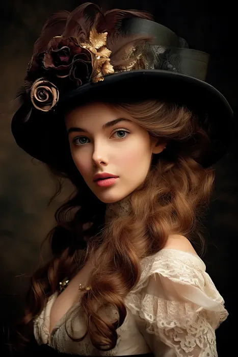 Framed Print : 1890's female fashion model in hat and white lace. ©Jim Zuckerman / Jaynes Gallery / DanitaDelimont.com (AI) Framed Print : 1890's female fashion model in hat and white lace. ©Jim Zuckerman / Jaynes Gallery / DanitaDelimont.com (AI)