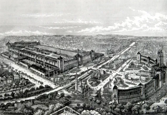 Framed Print : 19th cent. view of Paris 1878 Exhibition, view of the Trocadero, Champ de Mers Framed Print : 19th cent. view of Paris 1878 Exhibition, view of the Trocadero, Champ de Mers